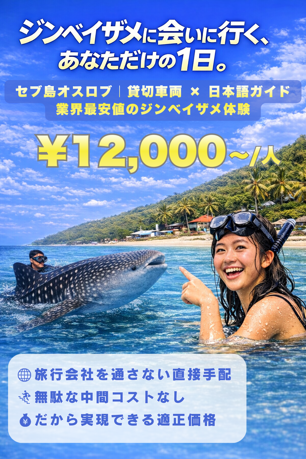 ジンベイザメに会いに行く、あなただけの1日。